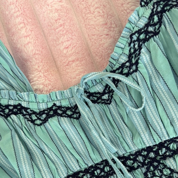 Free People Smocked Camisole with Tie Front and Ruffles - Picture 5 of 7